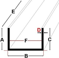 Alumiinium U-Profile Rail veereb tühi alumiiniumist profiil 30x30x3 mm 1500mm hind ja info | Ühendusprofiilid | kaup24.ee