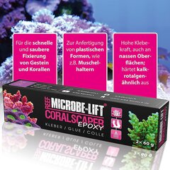 Microbe -Coralscaper Epoxy - 2K коралловый клей, идеально подходящий для прикрепления кораллов, ответвлений и рифовых конструкций в каждом аквариуме морской воды, 2x60g цена и информация | Аквариумы и оборудование | kaup24.ee