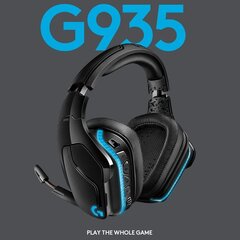 Logitech G935 Traadita mängude kõrvaklapid (7,1 ruumilise heliga, 50 mm Pro-G helijuht, Lyghttsync RGB) (üldine kapitaalremont) цена и информация | Наушники | kaup24.ee