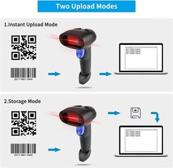 NetUMSCAN Wireless 2D vöötkoodi skanner-kaasasutatav vöötkoodilugeja/skanner QR PDF417 DataMatrix maxicode PC NSL8 jaoks цена и информация | Смарттехника и аксессуары | kaup24.ee