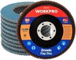 WorkPro Professional Slices 10 tükki Ø 115 mm x 22,2 mm ventilaatori lihvimisratas - liiva 80 - sinine standard jahvatusmokkplaat roostevabast terasest, metallist ja puidust цена и информация | Käsitööriistad | kaup24.ee