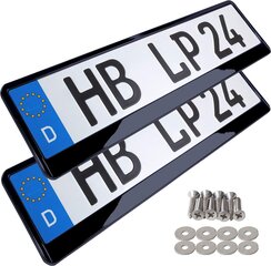 L & P A164 2 держатель номерного знака Auto Locdent Lockent Pliter Vally Play Pliter Black High Gloss Усилитель Усилитель номерного знака запоздачи цена и информация | Дополнительные принадлежности | kaup24.ee