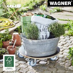 Wagner Plant Scooter Maxigrip Ø 58 x 14,5 cm I transpordiabi ja ämbrirull välisala jaoks + siseruumides I FSC® kihi puit I 2 Kogu fikseeritud toiteallika I koormusega maht 300 kg, mis on tehtud DE-2016801-s hind ja info | Floristlika materjalid | kaup24.ee