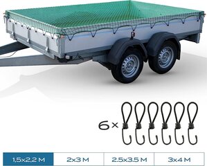 Triburg® Trailer Network 1.5x2,2 с угловой маркировкой, включая 6x Expander Hook - Trailer Network, включая 6x Rubber Tensioner с крючком для оптимальной защиты нагрузки [зажимной крючок/натяжитель планирования] цена и информация | Прицепы и их запчасти | kaup24.ee