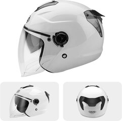 Мотоциклетный шлем Boseman для взрослых с двойным козыревым шлемом, Jet Helme Chopper Cruiser Vintage Pilot Helmet, пройдите тест на столкновение, чтобы обеспечить безопасность движения (белый) цена и информация | Шлемы для мотоциклистов | kaup24.ee