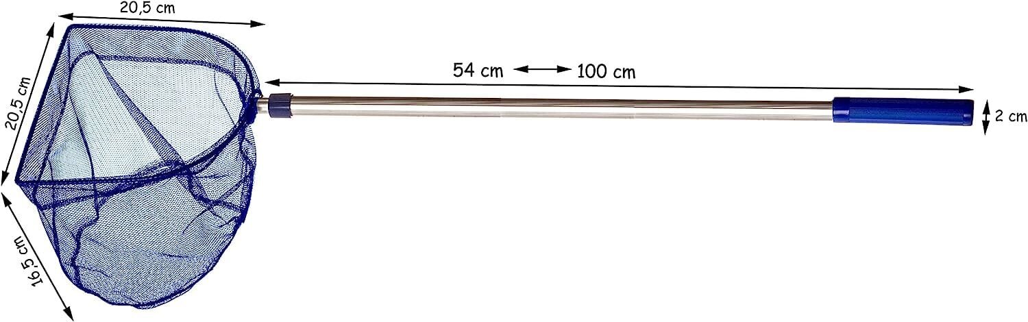 Bigdean Kescher 75-121 cm pikk - tiigi Kescher teleskoopilise vardaga - peen võrgusilm (2 mm) - tiigi, vetikate ja basseini jaoks - vetikate nailonvõrk цена и информация | Basseinitehnika | kaup24.ee