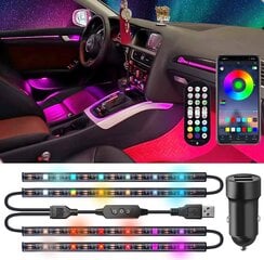 Автоматическое светодиодное внутреннее освещение DC5V USB -соединение Autoladger Lichtbag 5050LED Внутреннее освещение Авто с управлением приложением пульт дистанционного управления в окружающем освещении Auto цена и информация | Светодиодные ленты | kaup24.ee