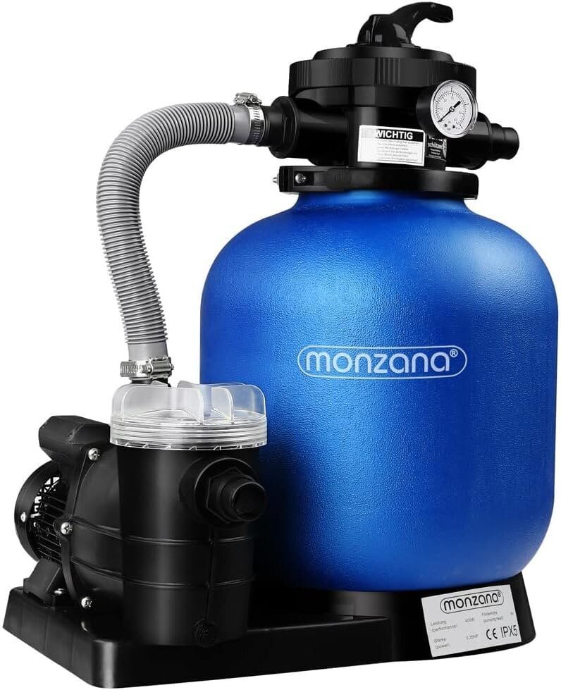 Monzana liivafiltrisüsteem 9,960 l/h koos filtri -liivafiltri filtersüsteemiga bassein 30 -liitrine paak koos 25kg filtriklaasiga цена и информация | Basseini filtrid | kaup24.ee
