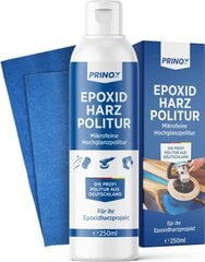 Prinox® 250ml poleerimispasta epoksiidvaik koos poleerimiskaardiga I epoksüvaigulakk kõrge läikega viimistluseks I mikroosakeste tehnoloogia I professionaalne poolakas epoksüvaigu jaoks, plastik цена и информация | Автохимия | kaup24.ee