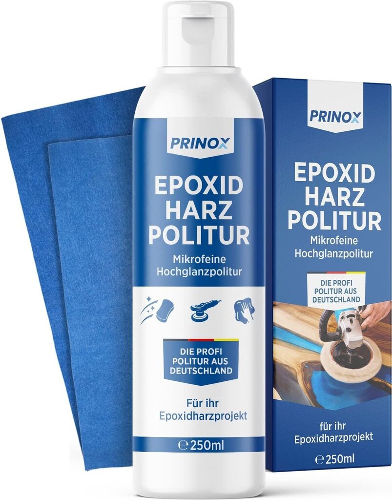 Prinox® 250ml poleerimispasta epoksiidvaik koos poleerimiskaardiga I epoksüvaigulakk kõrge läikega viimistluseks I mikroosakeste tehnoloogia I professionaalne poolakas epoksüvaigu jaoks, plastik цена и информация | Autokeemia | kaup24.ee