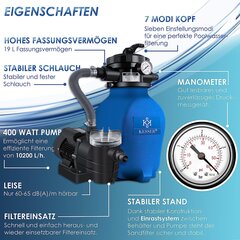 KESSER® liivafiltri liivafiltrisüsteem + 700G filtri kuulid Asendage 25kg filtri liivafilter 10 m³/h filtrisüsteemi filterikatla basseini basseini jaoks 4-suunaline klapp, lihtne juht, sinine hind ja info | Basseini filtrid | kaup24.ee