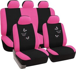 Esituro Universal Auto Schonbelzge Complete Set Set Cover для автомобиля с Butterfly Black/Pink SCSC0055 цена и информация | Автомобильные чехлы, аксессуары | kaup24.ee