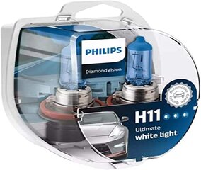 Philips Diamond Vision 5000K H11 Автоматические лампы (двойная упаковка груш) цена и информация | Автомобильные лампочки | kaup24.ee