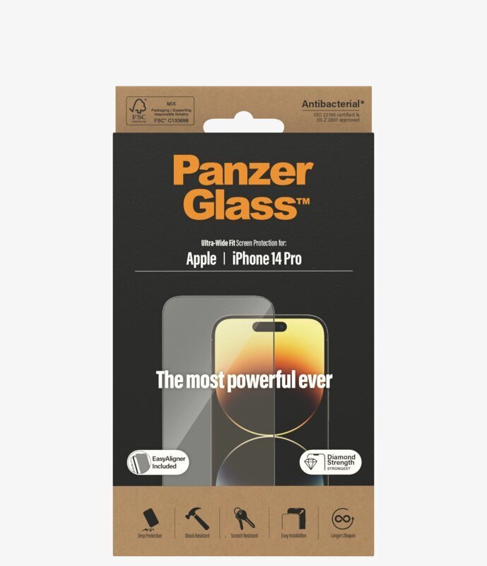 PanzerGlass skirtas iPhone 14 Pro цена и информация | Ekraani kaitsekiled | kaup24.ee