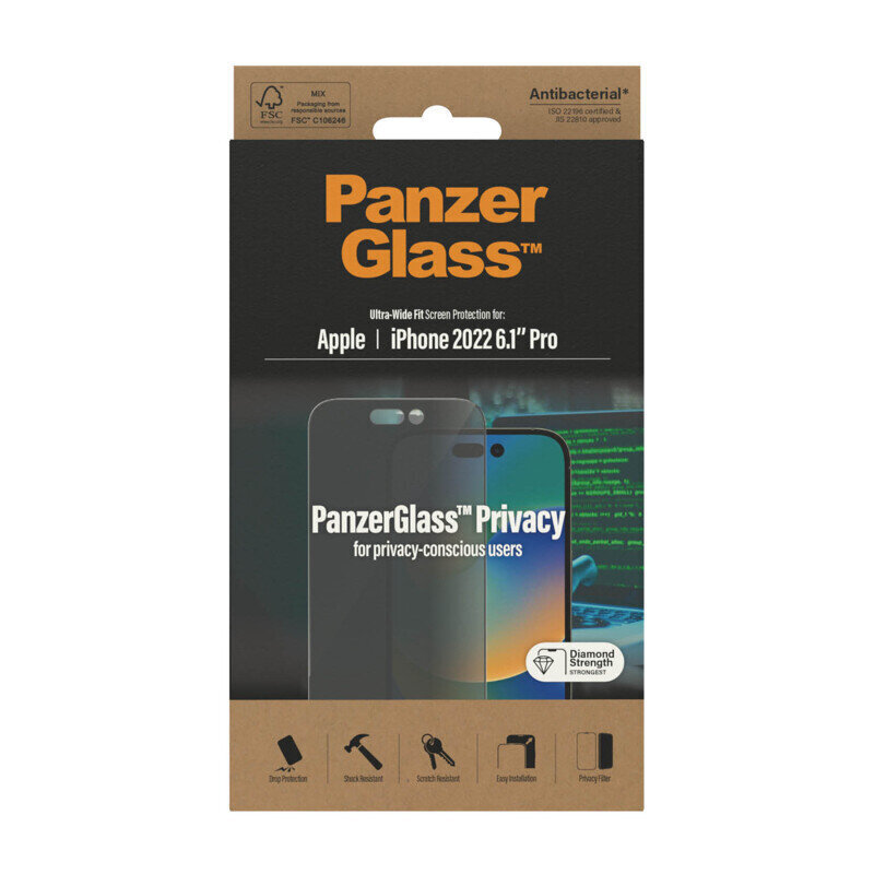Kaitseklaas PanzerGlass Apple iPhone 14 Pro jaoks hind ja info | Ekraani kaitsekiled | kaup24.ee