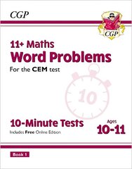 11plus CEM 10-Minute Tests: Maths Word Problems - Ages 10-11 Book 1 (with Online Edition) hind ja info | Laste õpikud | kaup24.ee