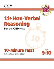 11plus CEM 10-Minute Tests: Non-Verbal Reasoning - Ages 9-10 (with Online Edition) hind ja info | Laste õpikud | kaup24.ee