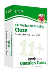 11plus CEM Revision Question Cards: Verbal Reasoning Cloze - Ages 10-11 цена и информация | Развивающие книги | kaup24.ee