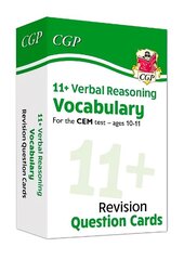 11plus CEM Revision Question Cards: Verbal Reasoning Vocabulary - Ages 10-11 цена и информация | Развивающие книги | kaup24.ee