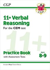 11plus CEM Verbal Reasoning Practice Book & Assessment Tests - Ages 8-9 (with   Online Edition) цена и информация | Развивающие книги | kaup24.ee