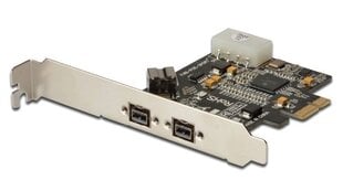 Digitus Firewire (800) PCI Exp. Kaart / kontroller, 2x Ext. 1x sisemine IEEE1394b 9 kontaktiga, madal profiil, kiibistik: XIO2213B hind ja info | Regulaatorid | kaup24.ee