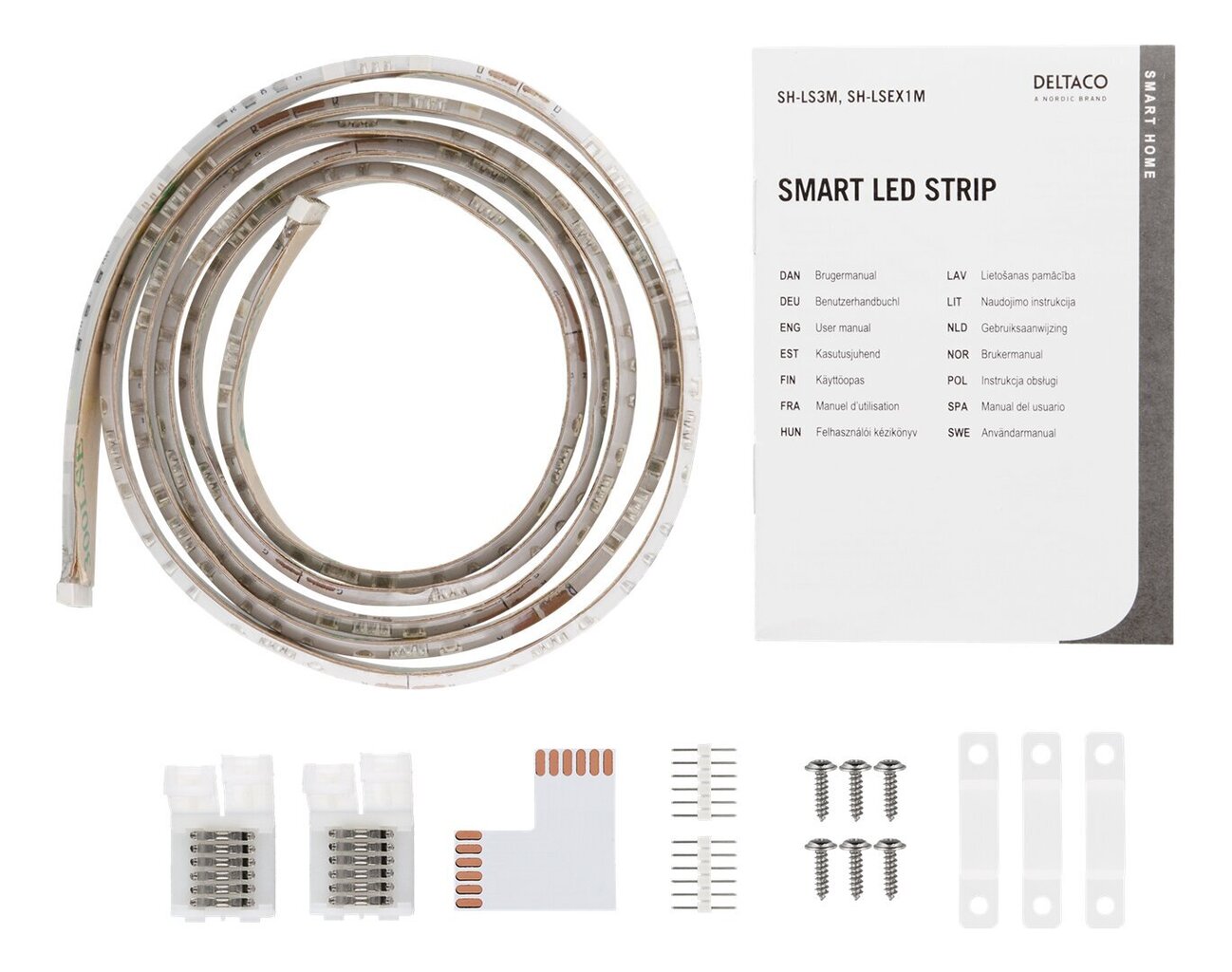 Išmanios LED juostos prailginimas Deltaco SH-LSEX1M, 1m цена и информация | LED ribad | kaup24.ee