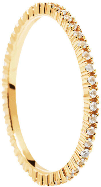 PDPAOLA Minimalistlik kullatud sõrmus sädelevate tsirkoonidega White Essential Gold AN01-347 hind ja info | Sõrmused | kaup24.ee