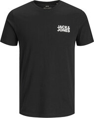 Meeste T-särk JJECORP 12151955 Must Slim hind ja info | Jack&Jones Jalanõud, riided ja aksessuaarid | kaup24.ee