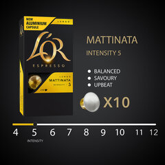 Кофе в капсулах L'OR MATTINATA, 10 капсул Nespresso® с кофейными аппаратами цена и информация | Кофе, какао | kaup24.ee