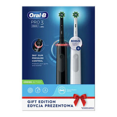 D505.523.3H Oral-B PRO3 3900 Duo pack elektriline hambahari цена и информация | Электрические зубные щетки | kaup24.ee