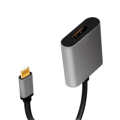 Переходник USB-C на DP/F, 4K/60 Гц, алюминий, 0,15 м цена и информация | Адаптеры и USB-hub | kaup24.ee