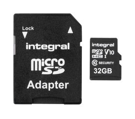 Integral Security Micro SD 4K V30 UHS-1 U3 32GB цена и информация | Карты памяти для фотоаппаратов, камер | kaup24.ee