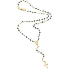 Amen Оригинальные позолоченные четки с голубыми кристаллами Rosary CROGBL4 цена и информация | Украшение на шею | kaup24.ee