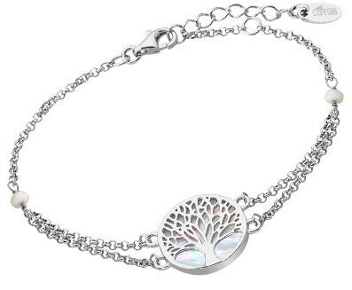 Lotus Silver Elegantne hõbedane käevõru Tree of Life pärlmutriga LP1678-2 / 1 цена и информация | Käevõrud, käeketid | kaup24.ee