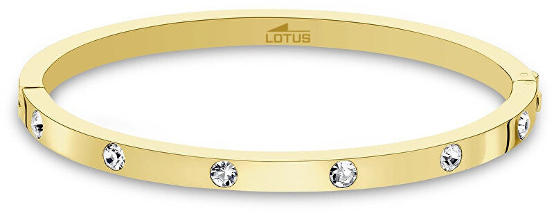 Lotus Style Massiivne kullatud käevõru kristallidega LS1846-2 / 2 цена и информация | Käevõrud, käeketid | kaup24.ee