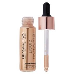 Valgustpeegeldav toode Makeup Revolution Liquid Highlighter, Euphoric Gold, 18 ml hind ja info | Päikesepuudrid, põsepunad | kaup24.ee