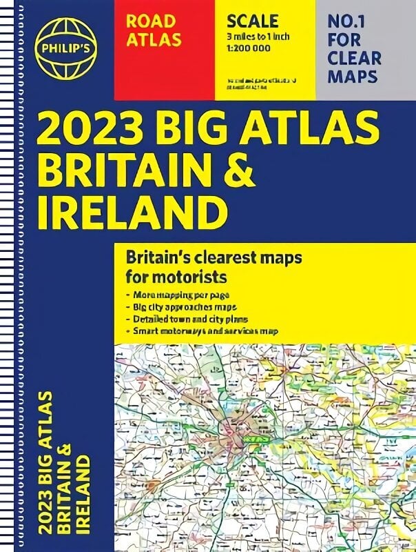 2023 Philip's Big Road Atlas Britain and Ireland: (Spiral A3) hind ja info | Reisiraamatud, reisijuhid | kaup24.ee