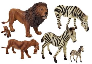 Safari loomad - Lõvid ja sebrad Figuuride komplekt hind ja info | Poiste mänguasjad | kaup24.ee