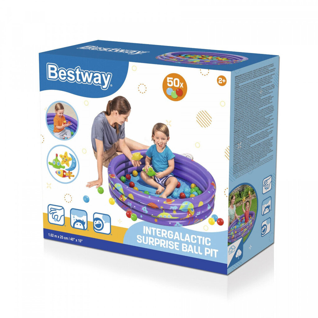Bestway täispuhutav bassein pallidega, 102 x 25 cm hind ja info | Imikute mänguasjad | kaup24.ee