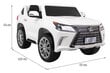 Lexus LX570 elektriline kahekohaline auto, valge цена и информация | Laste elektriautod | kaup24.ee