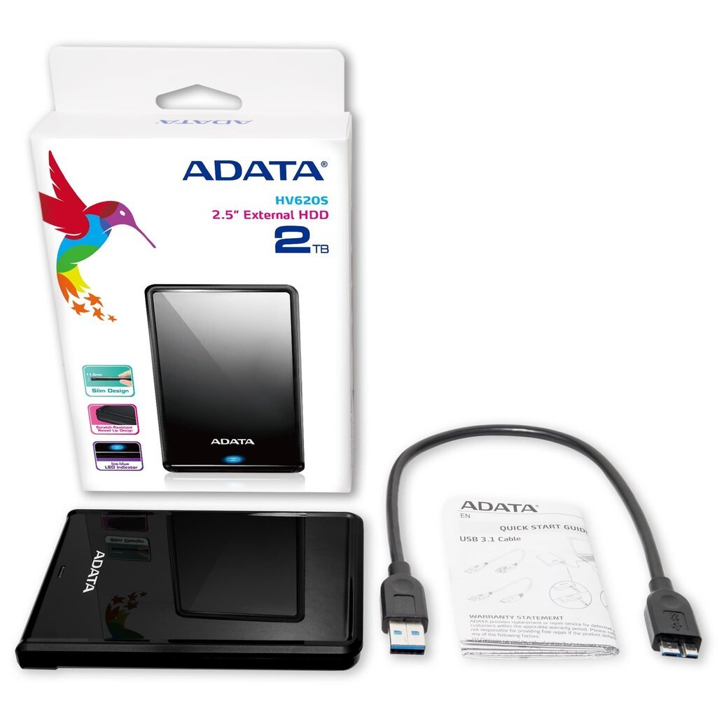 Väline kõvaketas ADATA AHV620S-2TU3-CBK цена и информация | Välised kõvakettad (SSD, HDD) | kaup24.ee