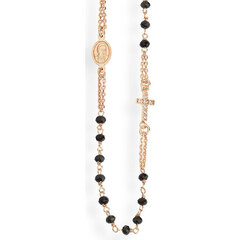 Amen Elegantne kullatud kaelakee mustade Rosary CRORNZ3 kristallidega hind ja info | Kaelakeed | kaup24.ee