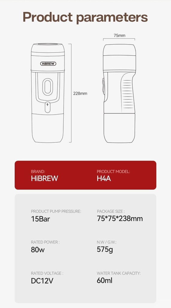 HiBREW H4A hind ja info | Kohvimasinad | kaup24.ee