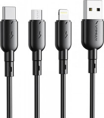 Vipfan USB to Lightning cable Colorful X11, 3A, 1m (black) hind ja info | Kaablid ja juhtmed | kaup24.ee