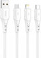 Vipfan USB to Micro USB cable Colorful X12, 3A, 1m (white) цена и информация | Kaablid ja juhtmed | kaup24.ee