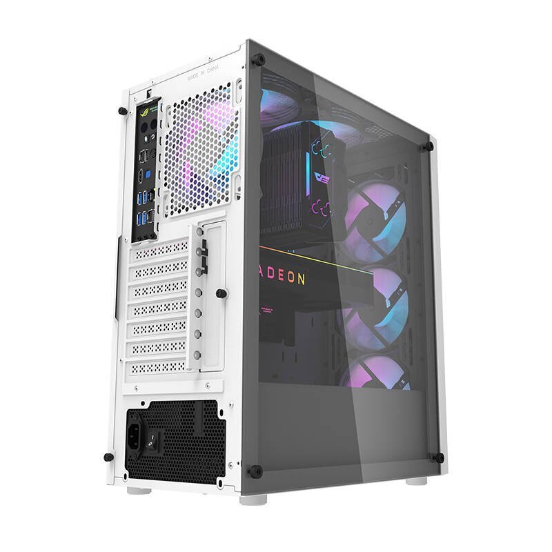 Darkflash DK351 computer case + 4 fans (white) hind ja info | Arvutikorpused | kaup24.ee