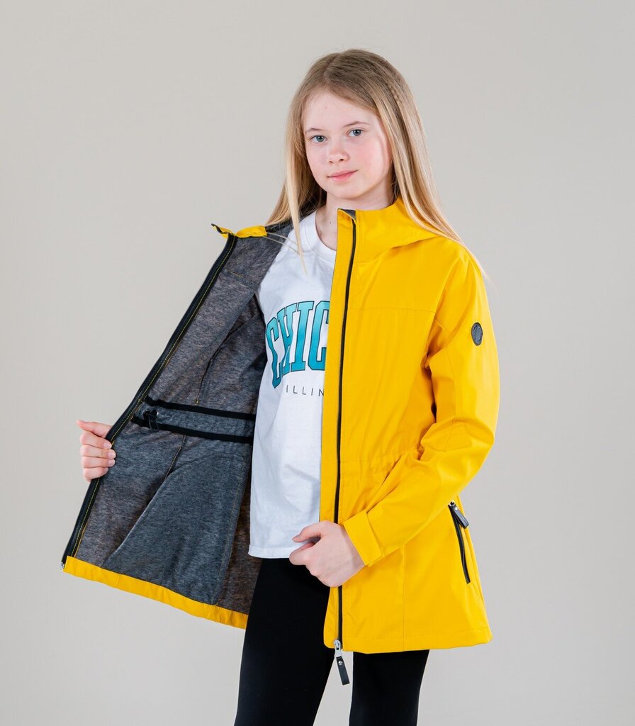 Lenne laste meriinovoodriga softshell parka Dalila 22270*109, kollane 4741593058226 цена и информация | Tüdrukute joped ja mantlid | kaup24.ee