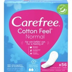 Įklotai Carefree Carefree Cotton Uscented, 56 vnt hind ja info | Tampoonid, hügieenisidemed, menstruaalanumad | kaup24.ee