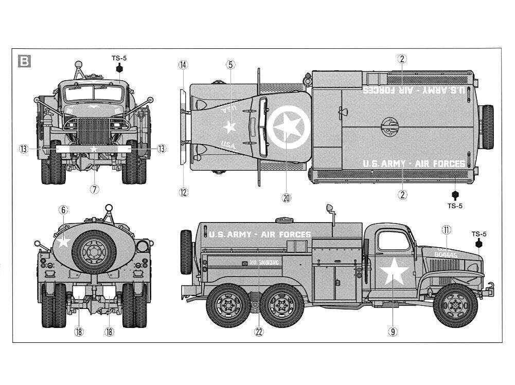 Tamiya - U.S. 2 1/2TON 6x6 Airfield Fuel Truck, 1/48, 32579 цена и информация | Klotsid ja konstruktorid | kaup24.ee