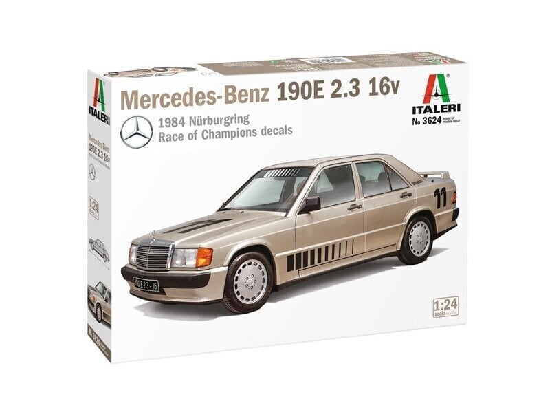 Italeri - Mercedes Benz 190E 2.3 16v, 1/24, 3624 hind ja info | Klotsid ja konstruktorid | kaup24.ee